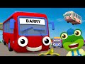 Five Little Buses | Bus Songs For Kids | Nursery Rhymes And Kids Songs | Gecko's Garage