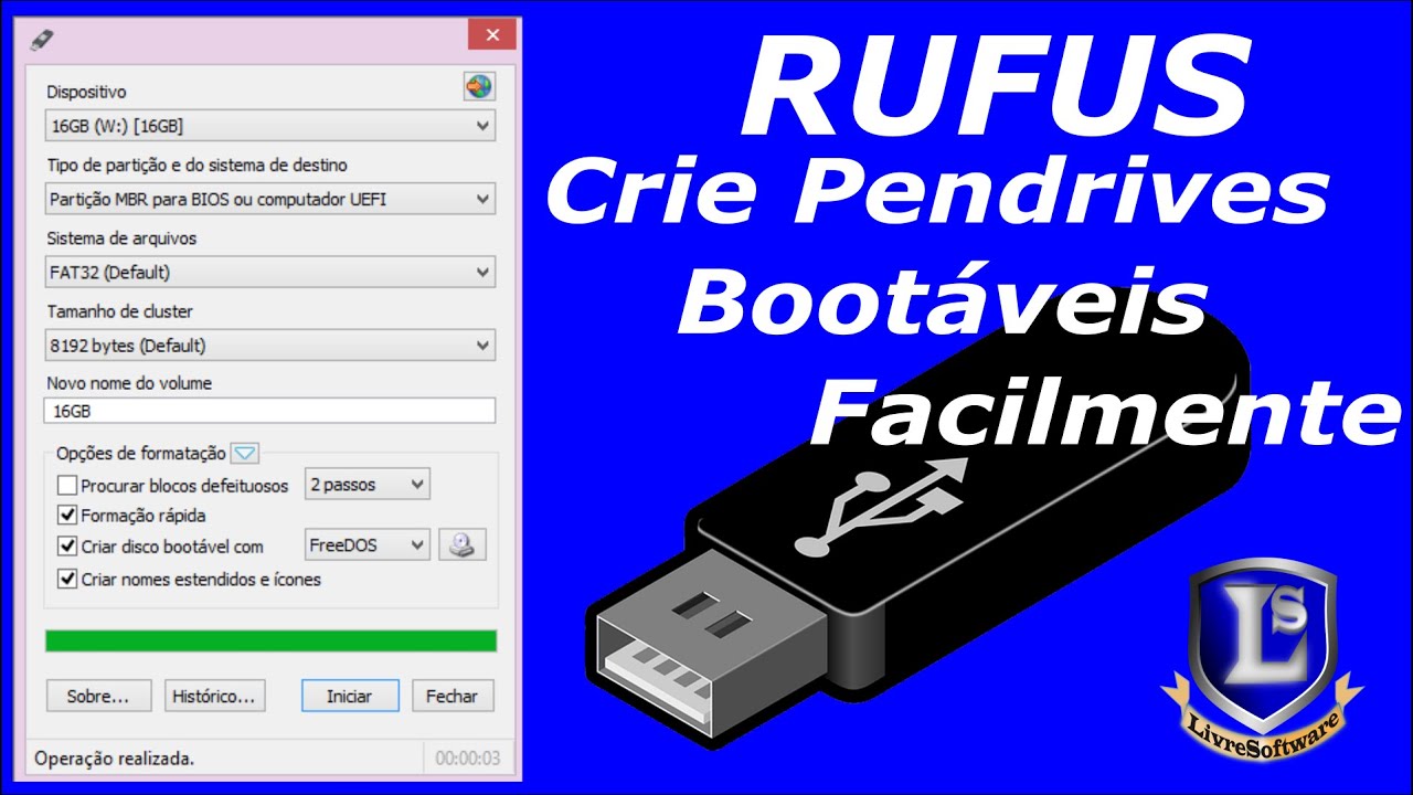 Resultado de imagem para rufus para criar pen drive bootavel