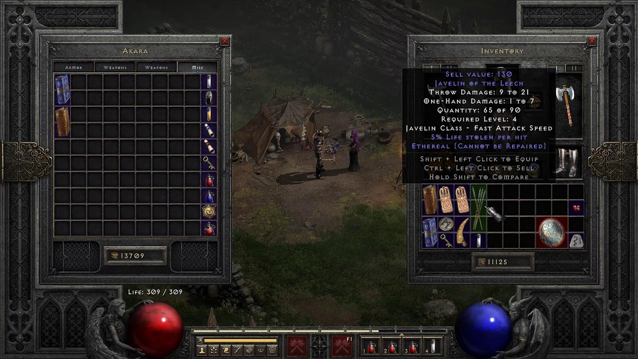 Diablo II | Farming chipped gems and runes at Forgotten Tower | Barbarian Double Swing Axes only