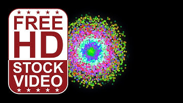 Free Stock Videos – abstract colorful circular particles appearing from the center changing color 2D