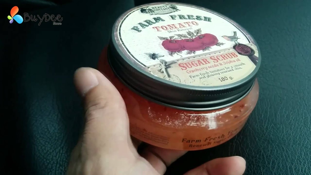 Farm Fresh Tomato Skin Renewal Sugar Scrub Cranberry Seed and Jojoba Oil 180g - YouTube