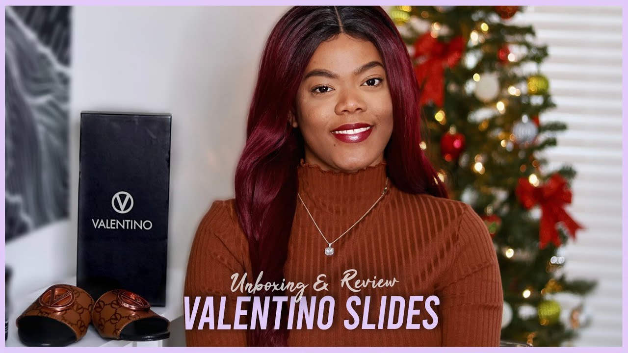 VALENTINO CARRIE LOGO SLIDES UNBOXING & REVIEW