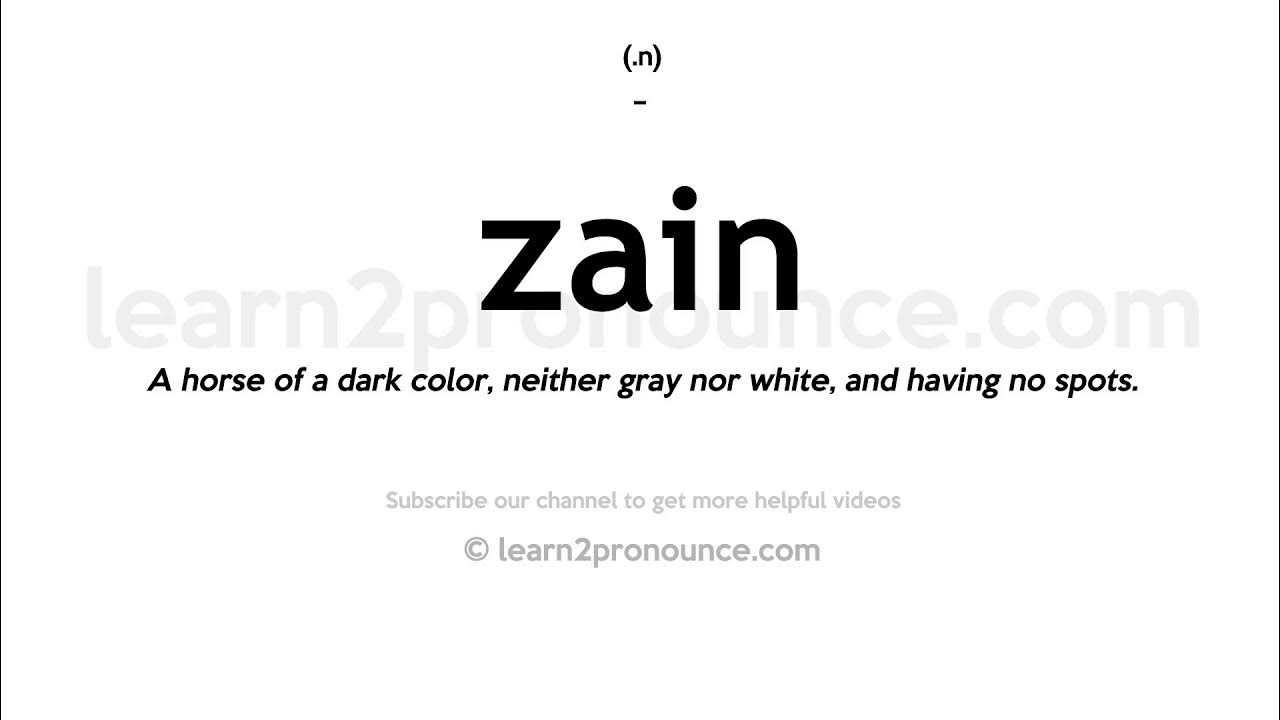 How to pronounce Zain English pronunciation YouTube