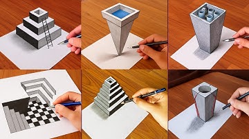 6 Mind-Blowing 3D Optical Illusion | 3D Drawings Tutorial