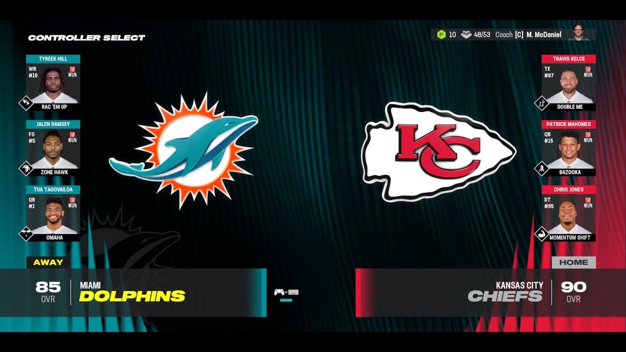 Madden 24 20252026 Miami Dolphins (10) Kansas City Chiefs YouTube