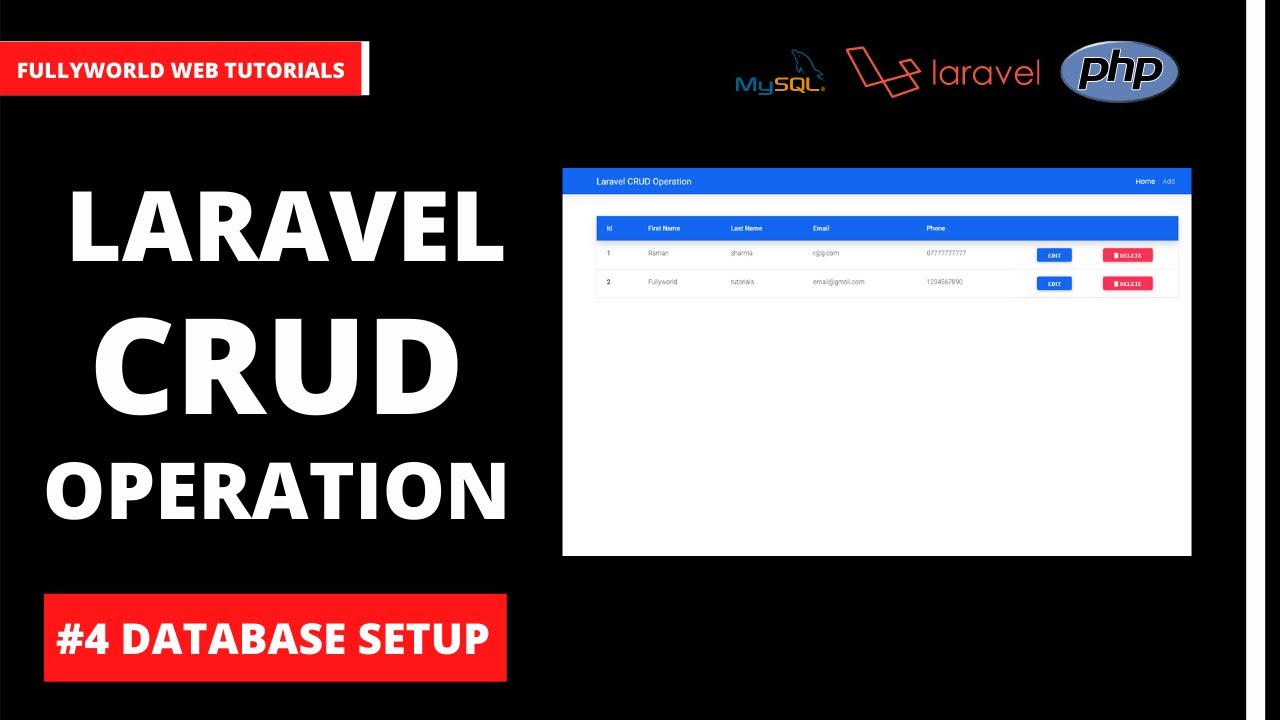 #4 Database Setup | Laravel CRUD Operation - YouTube