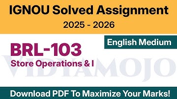 IGNOU BRL 103 Solved Assignment 2025-26 English Medium PDF Download | IGNOU BBA Assignment