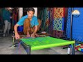 Amazing technique of weaving a cot  wonderful designed nylon rope cot weaving