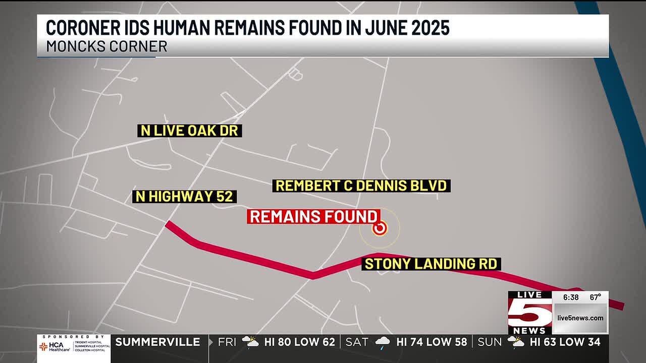 VIDEO: Coroner identifies human remains found in Moncks Corner - YouTube