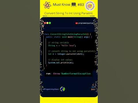 How To Code Java Display Convert String To Int Using ParseInt 💯 #83 # ...