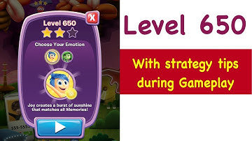 Inside Out Thought Bubbles - Level 650 - Tips and Strategy Gameplay Walkthrough Youtube No Boosters