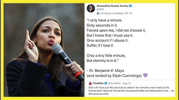 AOC only gets 60 seconds to speak at the DNC - Should she even accept?!