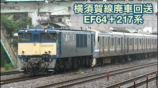 【雨の廃車回送】EF64 1030＋横須賀線E217系 2022.6.15 平沼橋駅