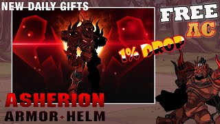 AQW NEW 1% DROP ASHERION ARMOR + HELM (HARD DROP AC-TAGGED DAILY GIFTS)