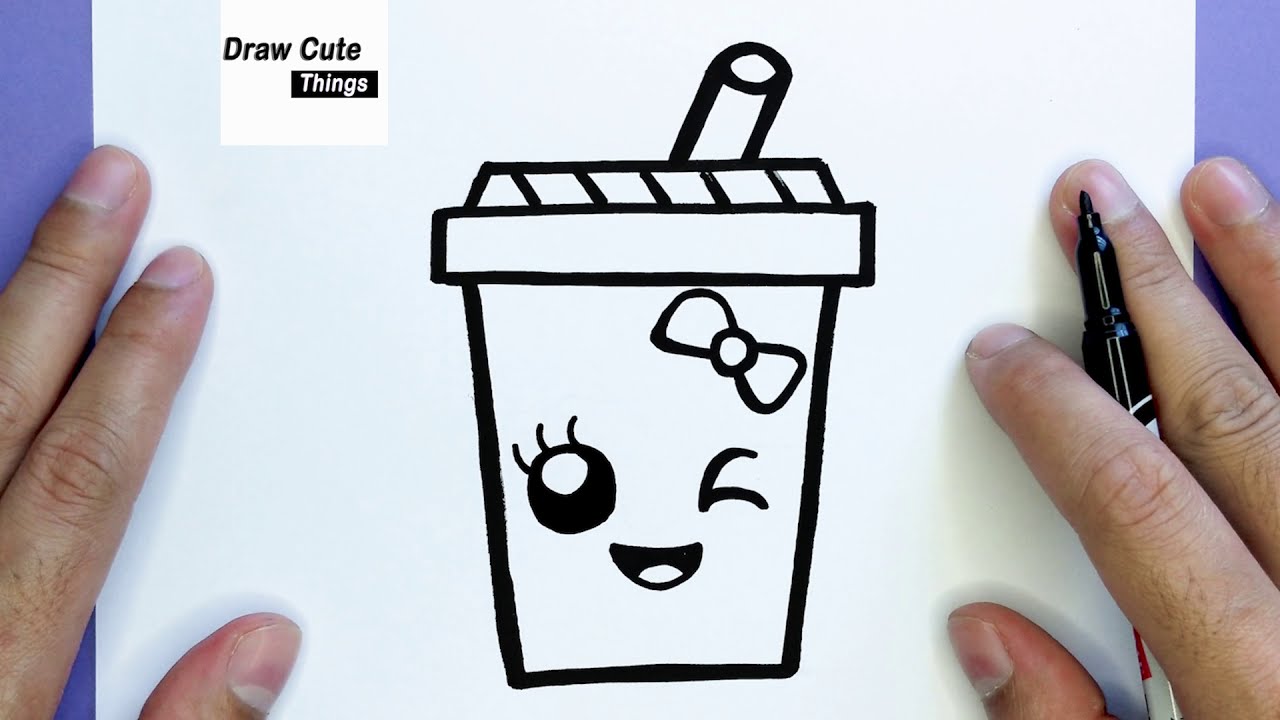 HOW TO DRAW A CUTE DRINK, STEP BY STEP, SIMPLE EASY AND KAWAII, DRAW ...