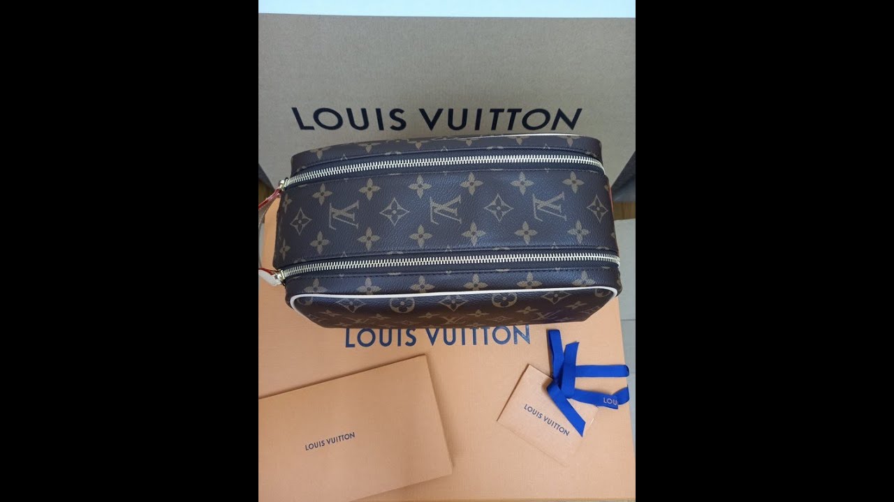 LOUIS VUITTON DOPP KIT TOILET POUCH M46253 UNBOXING REVIEW 