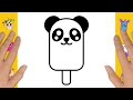 DRAWING PANDA ICE CREAM EASY STEP BY STEP
