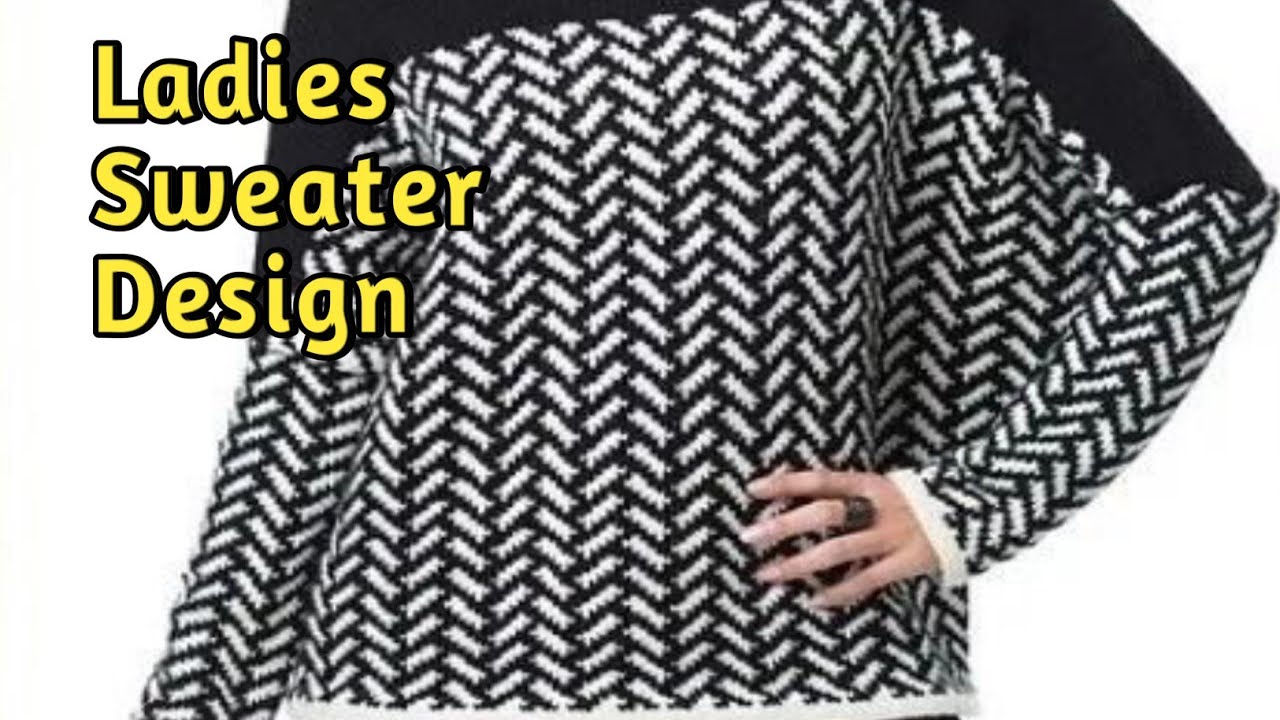 Black & White Ladies Sweater Design 2025 | New Two Colour Cardigan Pattern