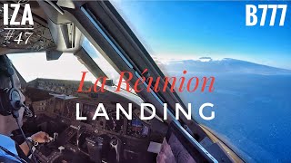 B777 LANDING La Réunion | Cockpit View | ATC & Crew Communications