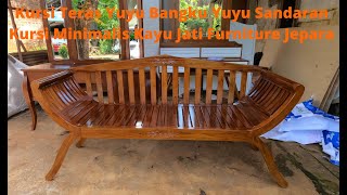 Kursi Teras Yuyu Bangku Yuyu Sandaran Kursi Minimalis Kayu Jati Furniture Jepara