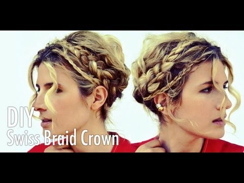 DIY Swiss Braid Crown / Milkmaid Braids Hair Tutorial