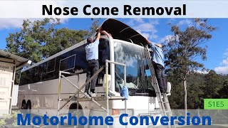 Bus Conversion Nose Cone Removal S1 E5 by Travel Hugs 5,403 views 3 years ago 7 minutes, 46 seconds