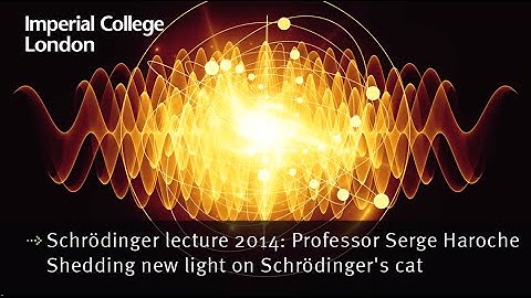 Schrödinger lecture 2014: Professor Serge Haroche - Shedding new light on Schrödinger