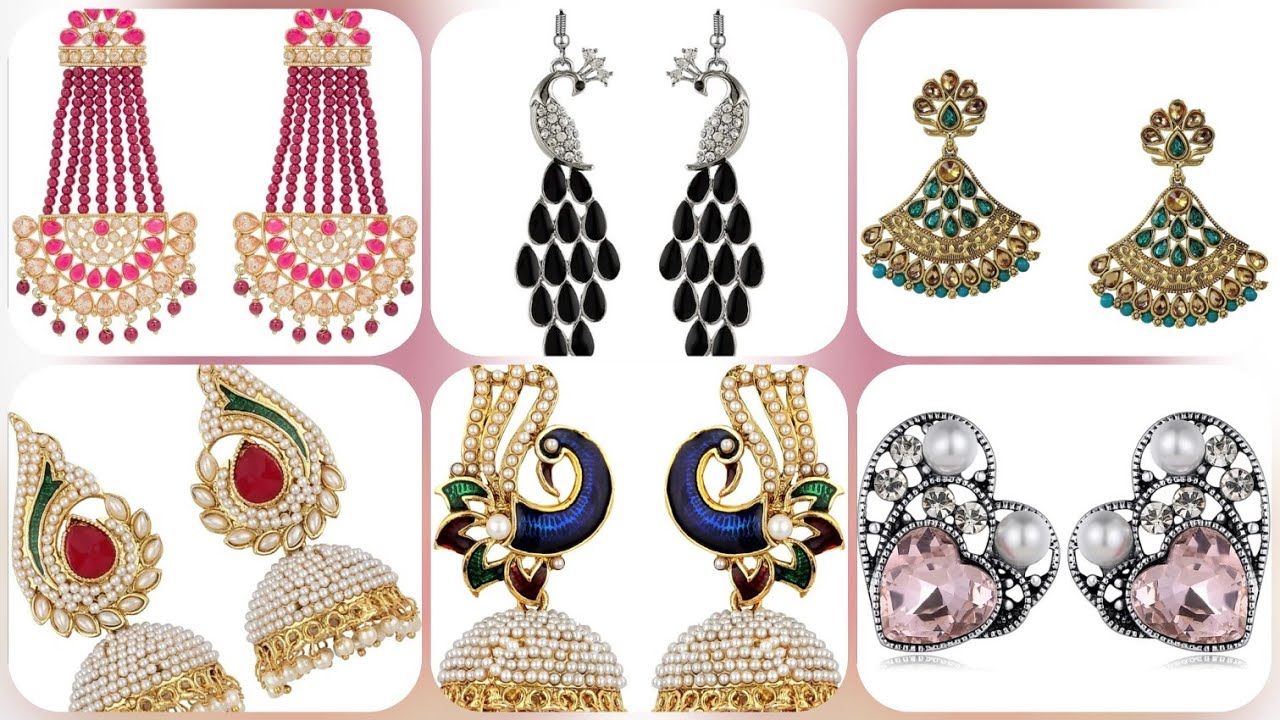 Party Wear Earrings Designs For Girls // Long And Short Earrings Collection YouTube