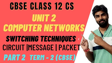 CLASS 12 CS TERM 2 | SWITCHING TECHNIQUES | COMPUTER NETWORKS | Circuit Message Packet | CBSE 2022