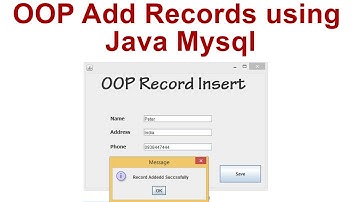 OOP Add Records using java mysql
