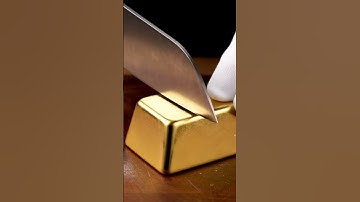 Cutting a Gold Bar with a Sharp Knife | ASMR Satisfying Sounds #asmr