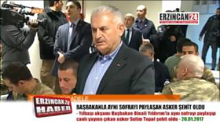 Erzincanlı Şehit Selim Topal, Başbakanla Aynı Sofrayı Paylaşıp Canlı Yayına Çıkmış