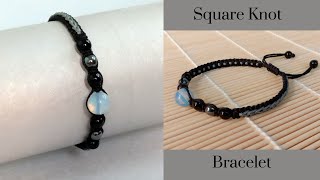 💎BEADED SQUARE KNOT MACRAME BRACELET