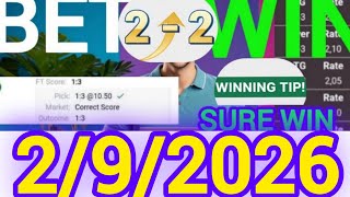 CORRECT SCORE PREDICTIONS 02/09/2026 | FOOTBALL PREDICTIONS TODAY | SURE TIPS
