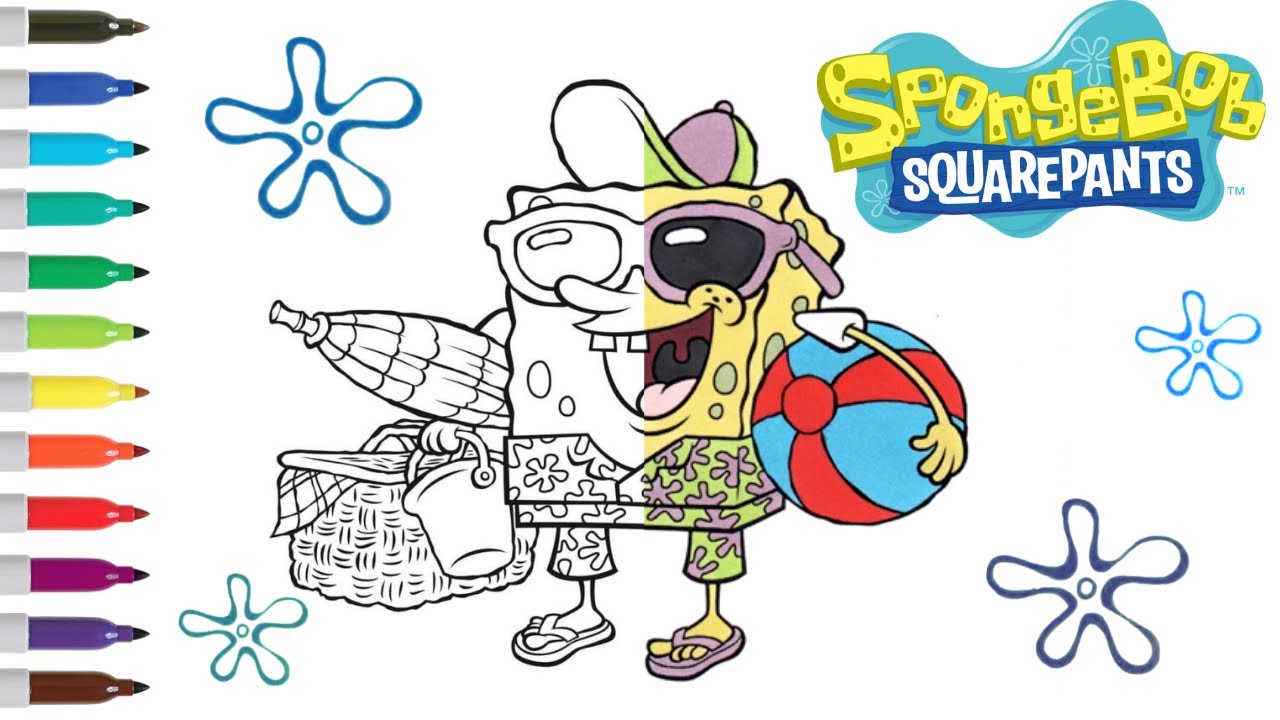 Spongebob Squarepants Coloring Book Page | Summer Fun Spongebob ...