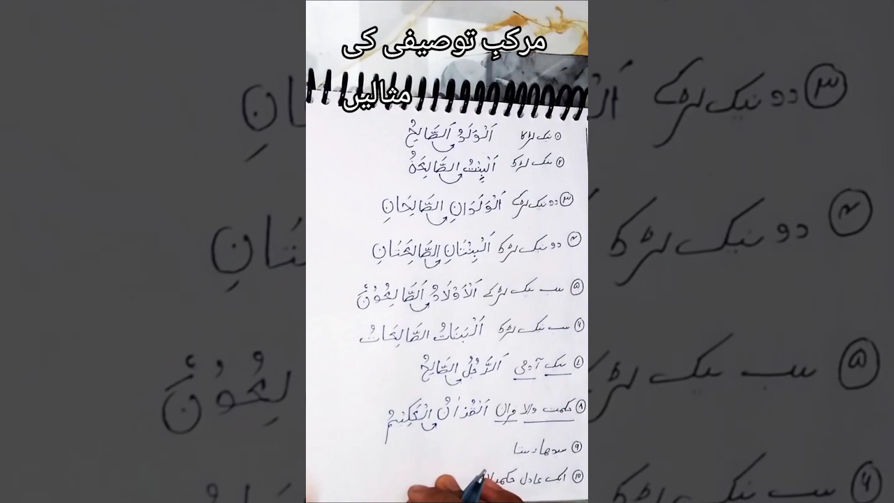Murakkab-e-Tausifi | Mausoof & Sifat | Arabic Grammar #shorts