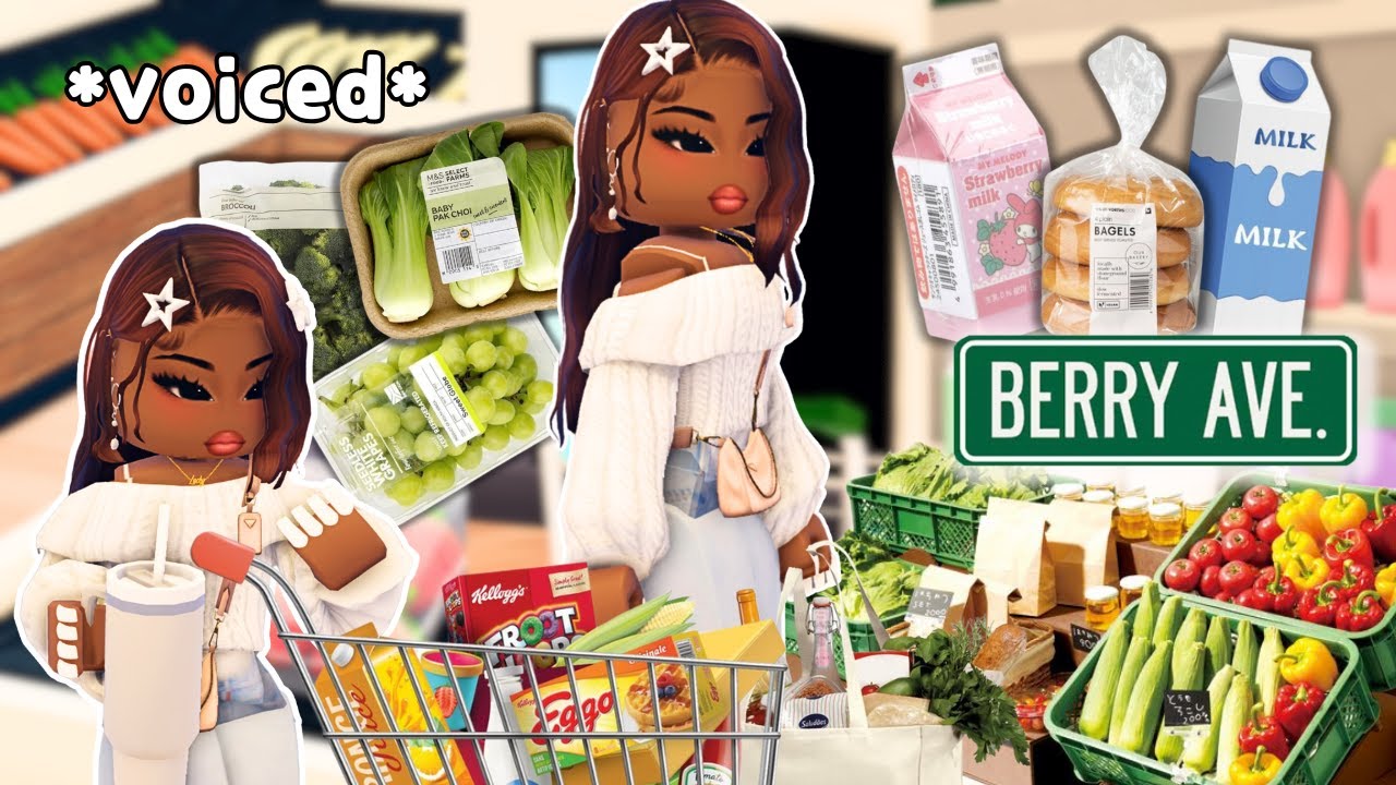 COME WITH ME TO DO MY MONTHLY GROCERY SHOPPING🥗 *VOICED* | BERRY AVENUE