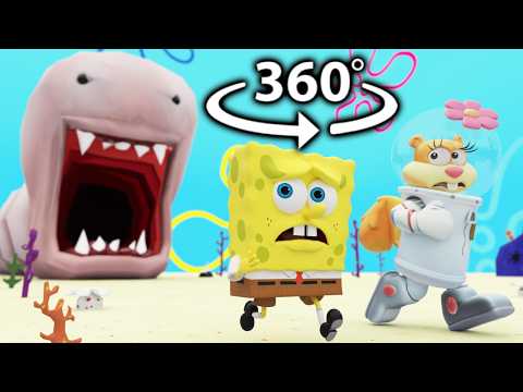 VR 360° SpongeBob Sandy VS The WORM! Parody