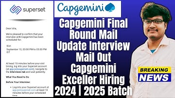 🔥Capgemini Exceller Hiring 2024, 2025 Batch | Final Round | TR, MR & HR Interview Mail Out | Cutoff?