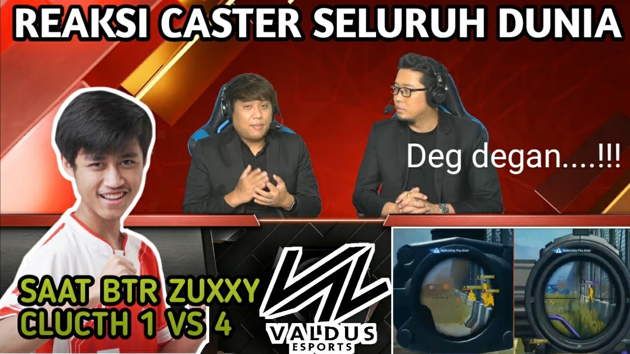 REAKSI CASTER SELURUH DUNIA.. Moment BTR Zuxxy Clucth 1 VS 4 Lawan Valduz Esports | PMWL East