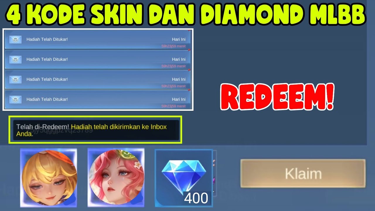 SKIN GRATIS! 4 KODE REDEEM ML TERBARU - KODE REDEEM MOBILE LEGENDS - KODE REDEEM ML FEBRUARI 2026