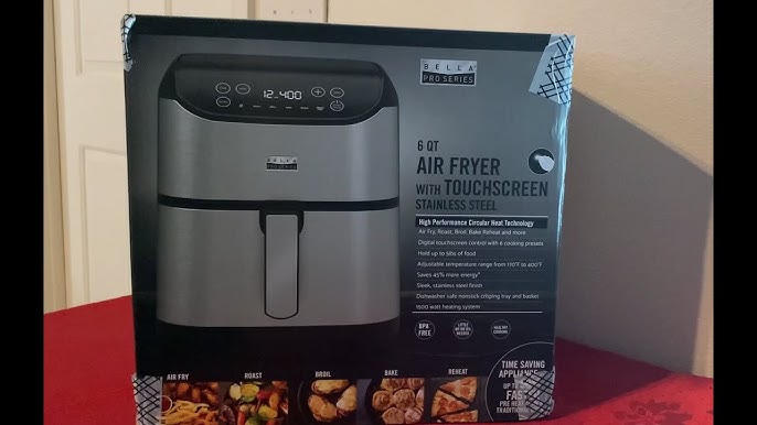 90109 Bella Pro Series - 6-qt. Touchscreen Air Fryer - Black Matte