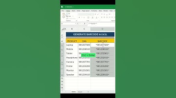 Excel Tricks | Generate Barcodes in Excel in Seconds | #excelshorts #exceltricks #exceltips #excel