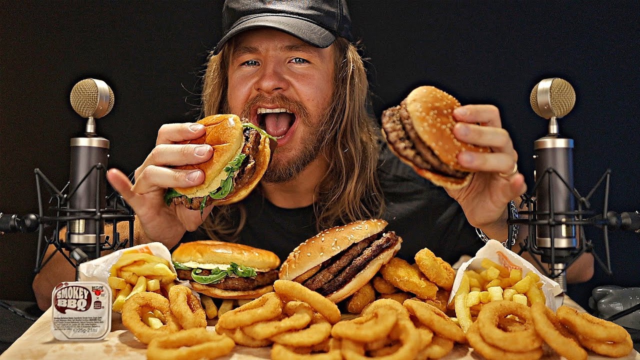 [ASMR] Поедаем вкусный бургер-кинг! (На сон)