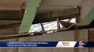 Massive pothole opens up on I-495