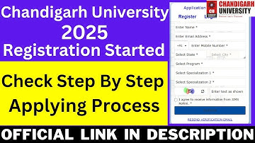 Chandigarh University Registration 2025 | How to Fill CUCET 2025 Application Form