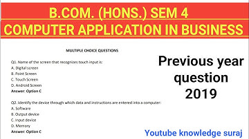 previous year computer application in business question paper | BBMKU | Vbu | B.com. sme 4  previous