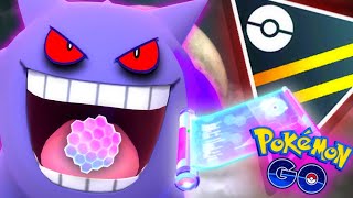 Using Elite TM on Shadow Gengar Shield eater in Ultra GO Battle League for Pokemon GO