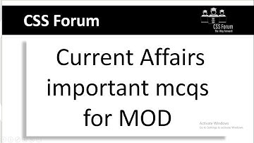 Current Affairs important mcqs for MOD screening Exam | MOD jobs 2022 | www.recruitment.com.pk