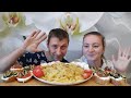 MUKBANG | ЖАРЕНАЯ КАРТОШКА бутерброды со шпротами | FRIED POTATOES